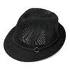 Summer Men Women Hollow Mesh Panama Hat British Retro Jazz Hat Vacation Breathable Sun Protection Sunshade Hat