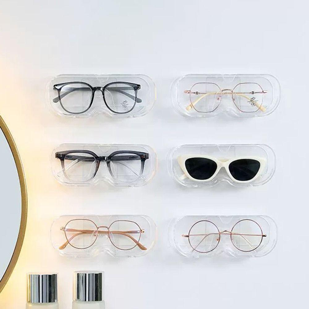 Punch-free Sun-glasses Display Holder Wall Mounted Eyewear Storage Box  Desktop Bathroom Bedroom