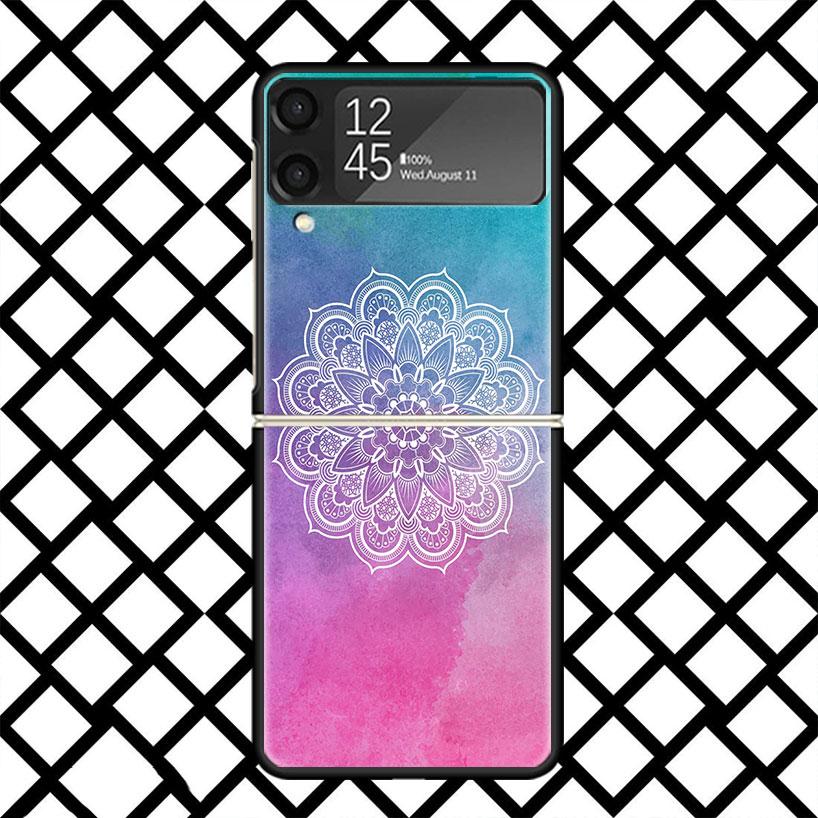 

Indian Pattern Mandala Phone Case For Samsung Z Flip 7 6 5 4 3 Galaxy ZFLIP7 ZFlip6 5G Flip5 Flip4 Flip3 5g Black Hard Cover Samsung Z Flip 5
