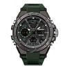 SANDA WR 50M Men's Multifunctional Dual Display Luminous Quartz Watch with Digital and Analog Timekeeping Durable Strap