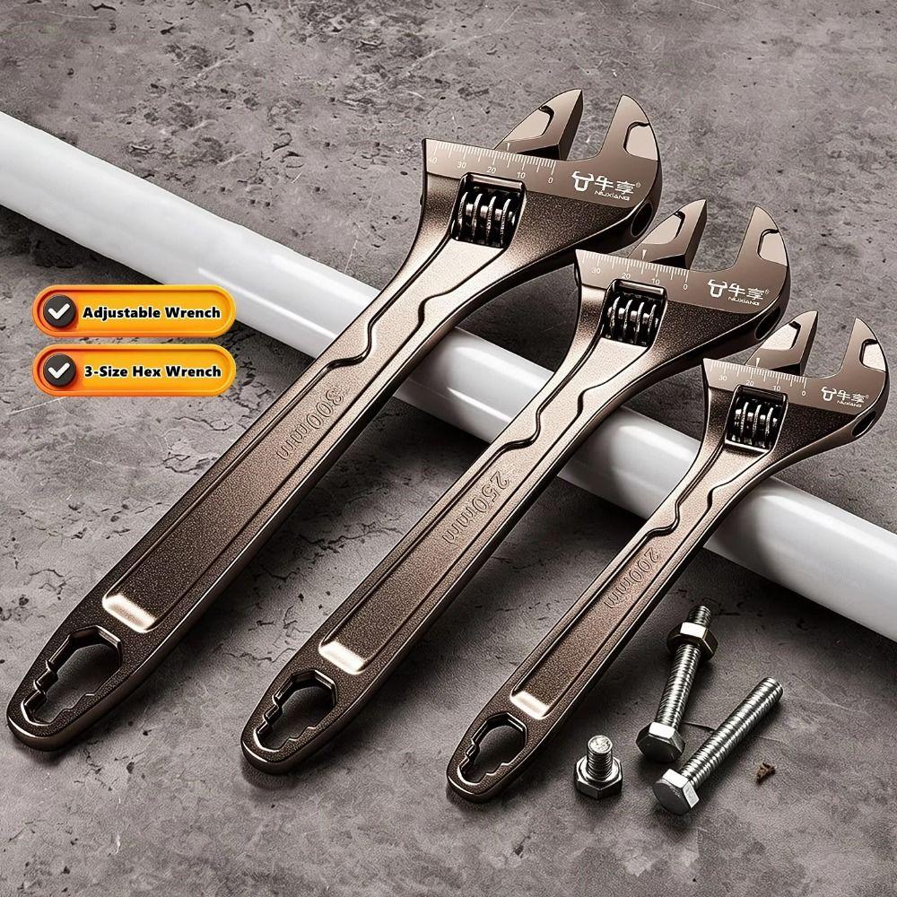 Long Handle Adjustable Wrench 4 In 1 Universal Wrench Car Repair Wrench Car Repair