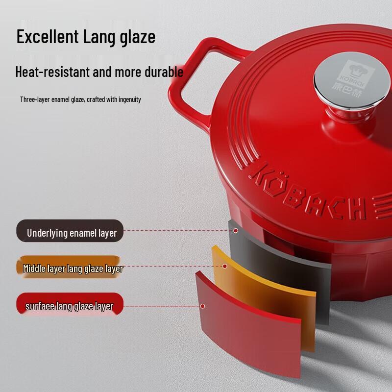 KOBACH Cast Iron Enameled Dutch Oven 22cm