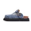 Retro and old baotou one-pedal slippers women's 2024 summer new denim upper soft sole fashion slippers
