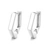 Sterling Silver Geometric Ear Ring Earrings Women'S Design Sense Simple Trendy Temperament Stud Earrings Plain Ring Small Ear Buckle Earrings