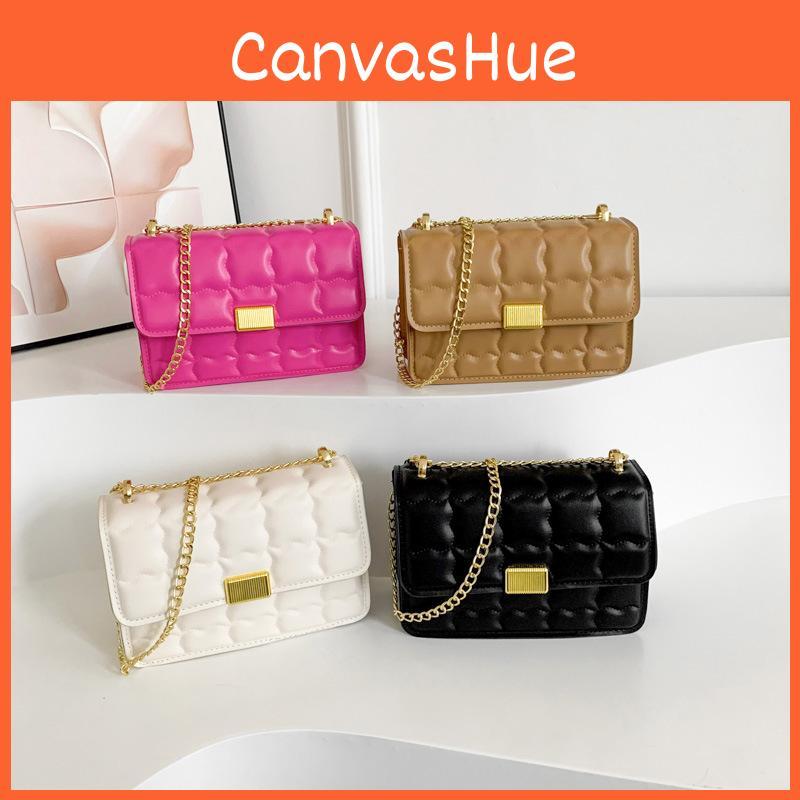 Wholesale Factory Grid Chain Single Shoulder Messenger Bag Female Bags 2024 Spring New Popular Versatile Small Square Bag