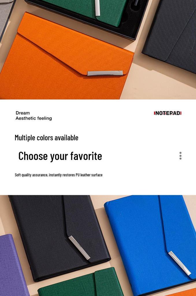 A5 Business Hardcover Notizbuch Geschenkset: Nachfüllbarer dreifach faltbarer Notizblock, Personalisierbares Souvenir.