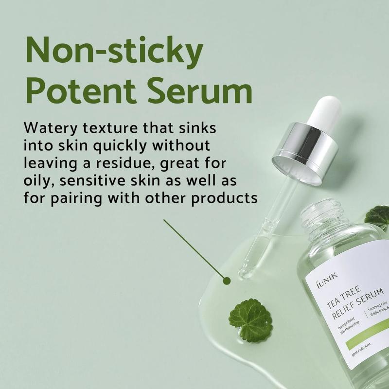 IUNIK Arbre à Thé 67% Apaisant Sérum Visage Végan 50ml - Non Collant