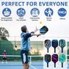 Racchetta da pickleball in fibra di vetro con impugnatura antiscivolo Controllo preciso Presa ultra comoda Racchetta da pickleball Strumenti per l'allenamento sportivo