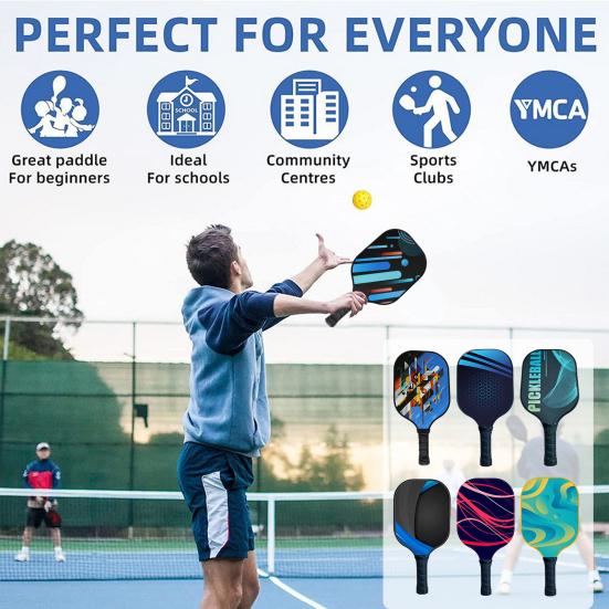 Pickleball-padle i glassfiber med sklisikkert håndtak Nøyaktig kontroll Ultra-komfortabelt grep Pickleball-racket Sportstreningsverktøy