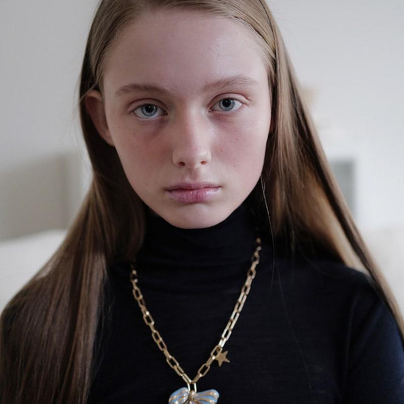 Trimarch Chunky Ribbon Necklace / Blue