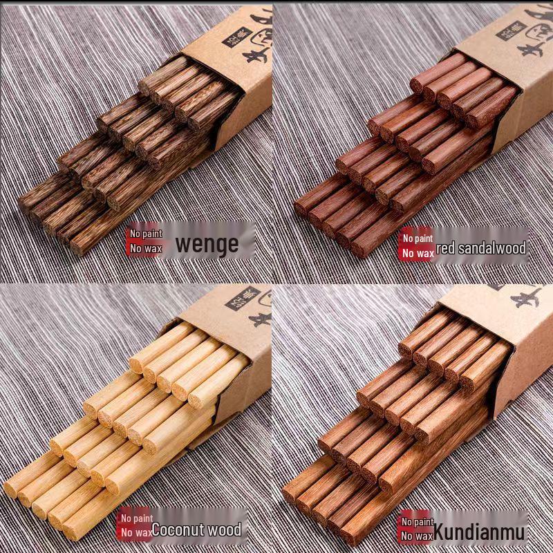 Non-slip Solid Red Sandalwood Chopsticks: Unpainted, Unwaxed, Deformable & High Temperature Resistant