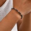 Vintage Classic Natural Stone Bracelet, Adjustable Stainless Steel Beaded Chain Bracelet, Fashion Jewelry Gift for Men Boys