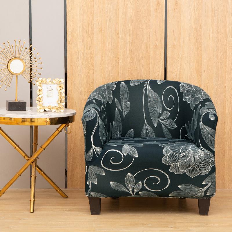 Elastic Printed Semi-Circular Sofa & Chair Cover for Cafes & Hotels