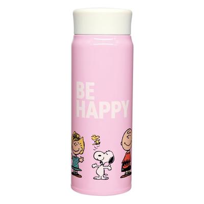 Onishi Ken PEANUTS Stainless Steel Pink Be Bottle, Happy, SLL-3011