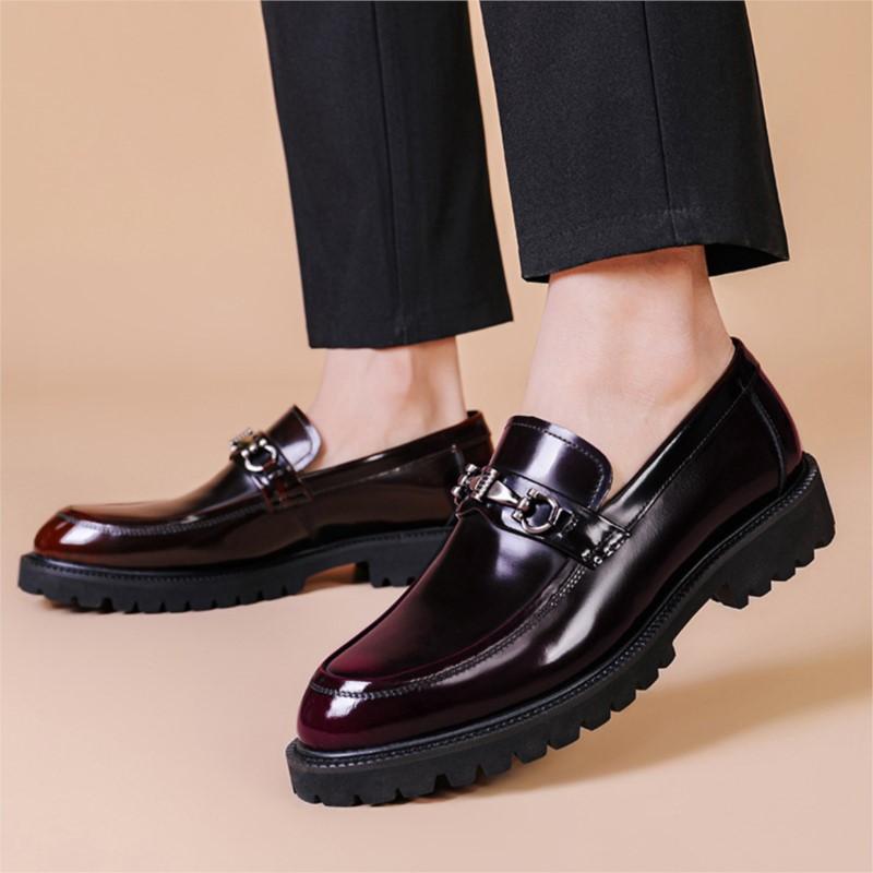 Fashion Men Leather shoes slip on Business dress shoes D379