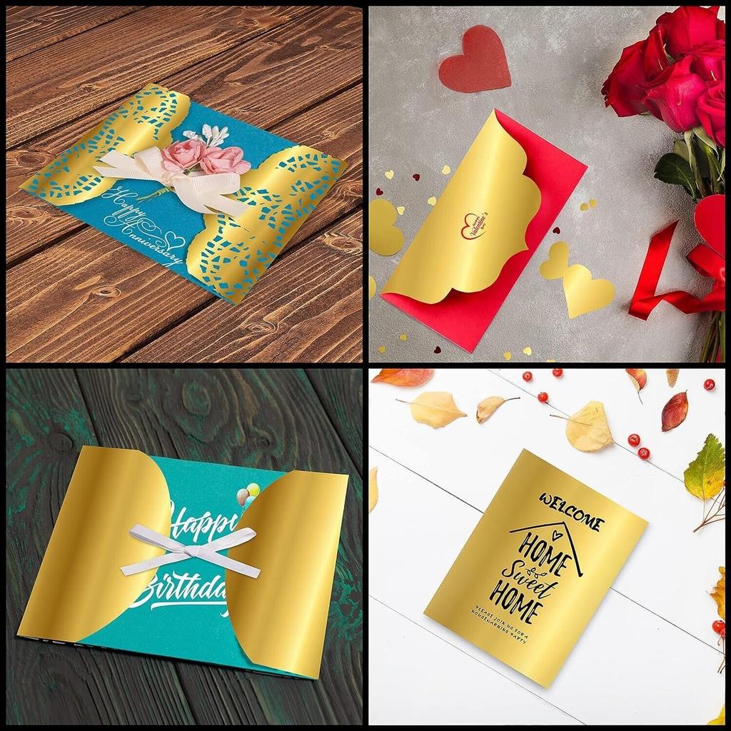 Gold Metallic Cardstock Paper, 30pcs of 12”x12” (250 GSM) - Foil Board, Mirror Finish Surface, Perfect for Crafting, Invitations & Decorations