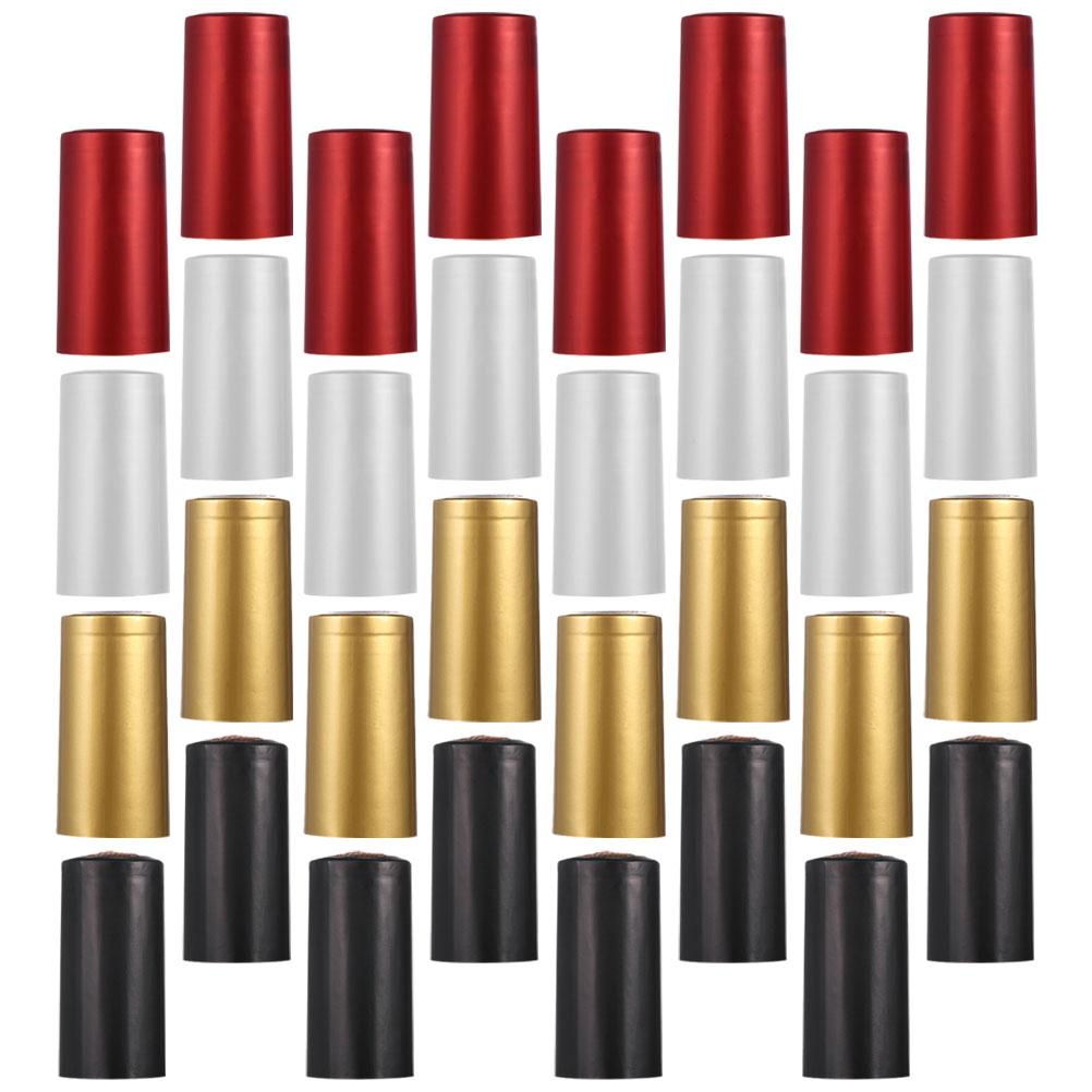 200 Pcs Bottle Shrink Film Heat Capsules Pvc Corks Home Bottles Sleeves Cover