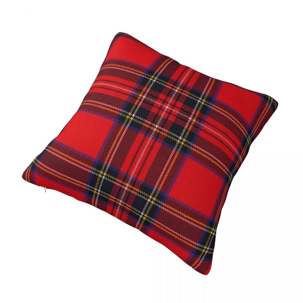 Christmas Royal Stewart Tartan Plaid Pillowcase Soft Fabric Cushion Cover Decor Pillow Case Cover Home Square 18''