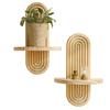 Oval Spiral Wall Floating Shelf Bohemia Farmhouse Rustic Wooden Wall Mount Display Shelf Decoration Living Room Bedroom Bathroom Storage Rack