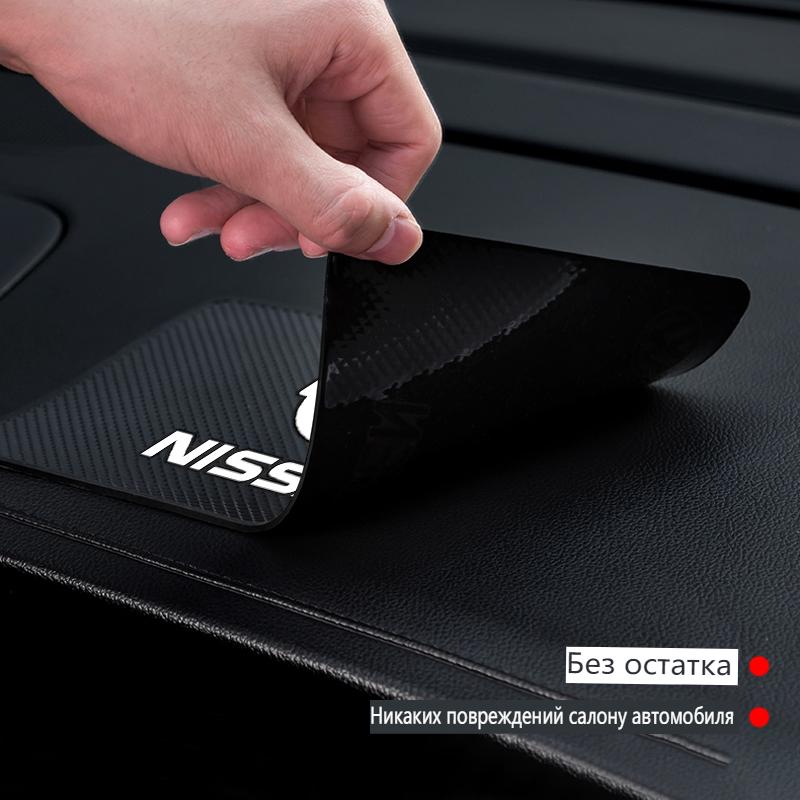 1Pcs Car Emblem Anti Slip Pad Phone Holder Non-Slip Mat Car Stlying For Nissan Nismo Qashqai X J10 Trail Tiida Juke Teana Pulsar Altima