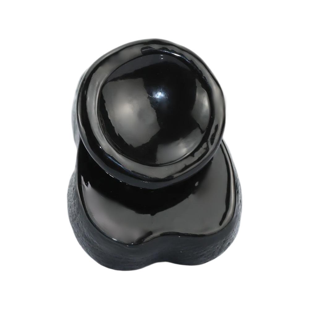 Curved Black Suction Cup Dildo - Large, Realistic Adult Toy for Women