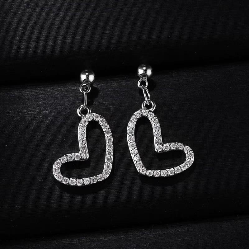 Korean Heart Drop Earrings For Women Girl Romantic Valentine's Day Gift Fashion Jewelry Trend Hanging Pearl Cute Bowknot Earring