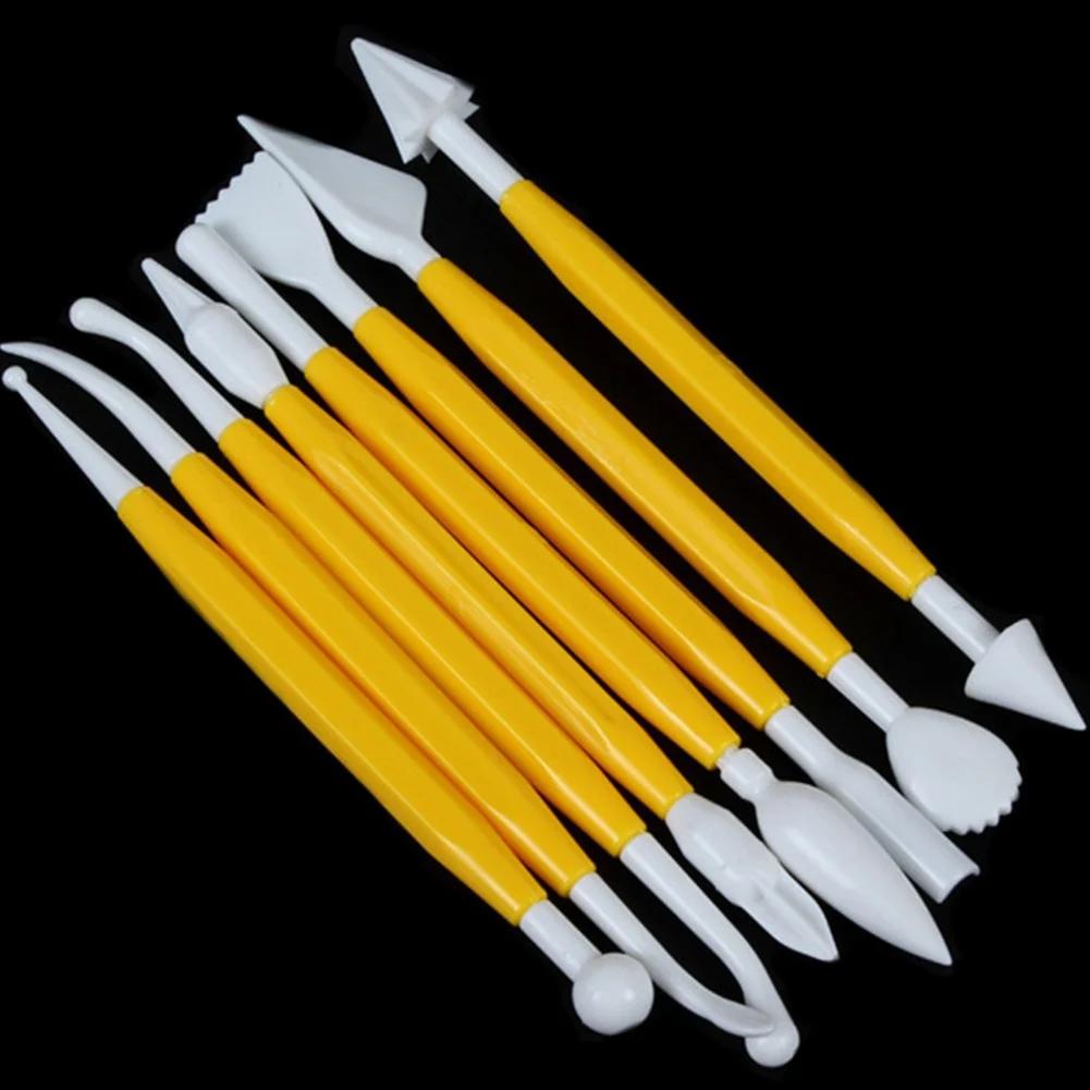 

8 шт./компл. ручные наборы ножей для резки тортов из помадки инструменты для украшения выпечки инструменты для моделирования украшения своими руками жёлтый