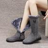 Winter Versatile Snow Boots for Women Thick Midsole Sloping Heel Anti Slip  Warm Side Zipper Comfortable Women's Cotton Boots