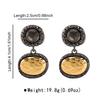 Vintage Court Style Black Zircons Oval Dangle Earrings for Women New Exaggerated Fashion Holiday Party Jewelry Accessories Gifts