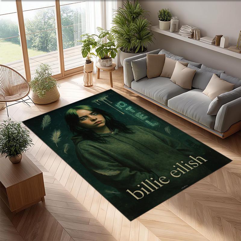 Soft Crystal Velvet Floor Rug,Billie Eilish Anti Slip Decorative Carpet, Plush Area Mat For Indoor Home Decoration