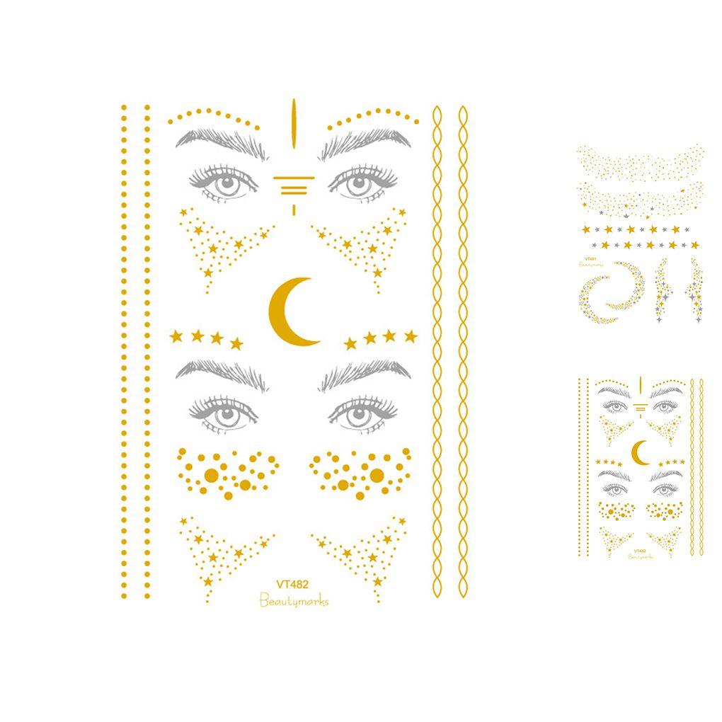 2Pcs Waterproof Temporary Body Art Gems Bronzing Freckles Face Stickers