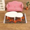 1:12 Dollhouse Miniature Handmade Woven Floor Mat Mini Floor Rug Cover Carpet Weaving Carpets Model Bedroom Home Furniture Decor