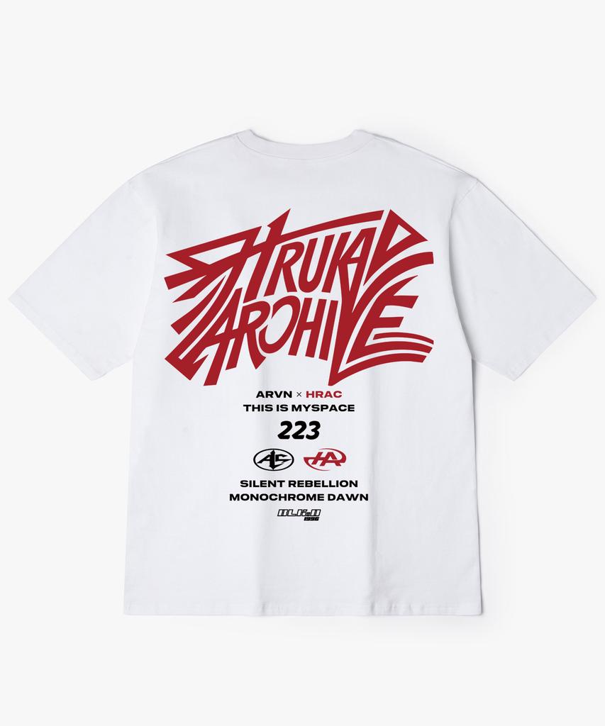 Hilukaakaibeu Kinetic Multi Red Logo Back Print Short Sleeve T-Shirt