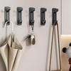 5Pcs Plastic Wall Hook No Drill Self-adhesive Heavy Duty Multi-functional Home Bathroom Clothes Hat Scarf Towel Bag Keys Hanger
