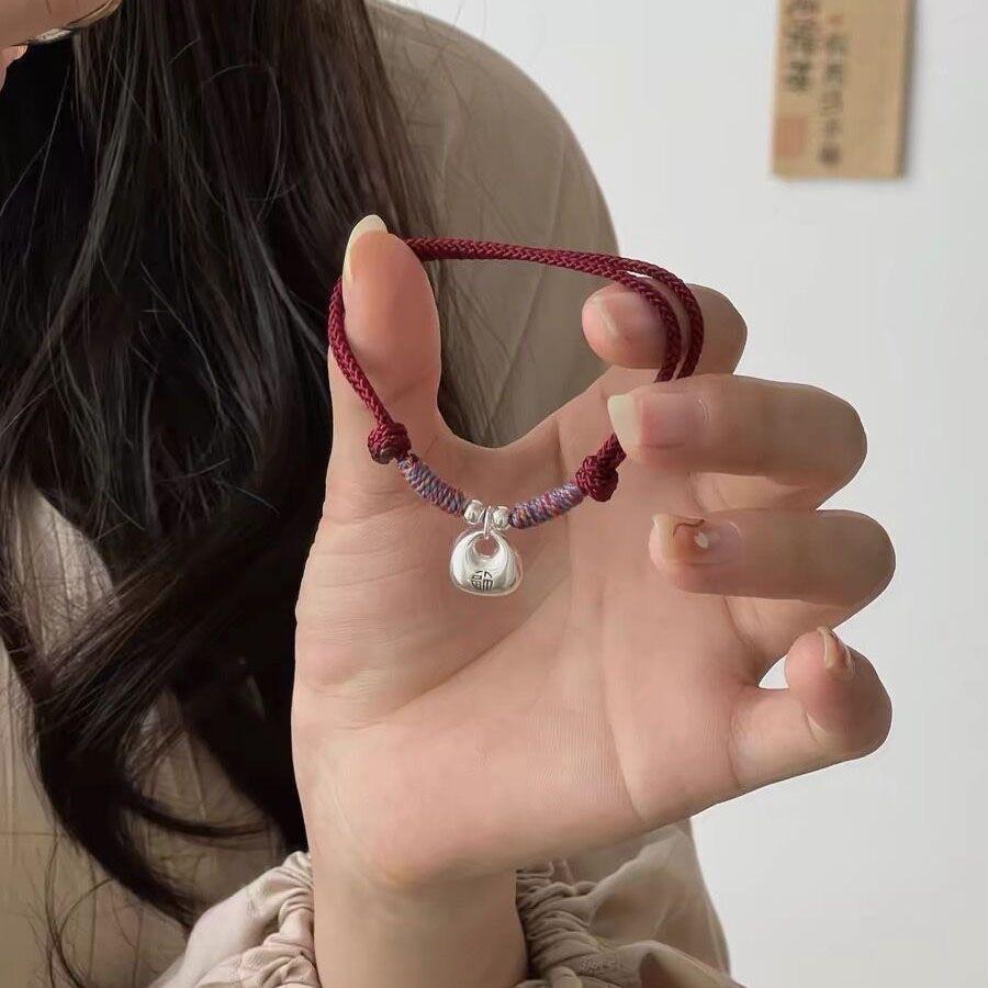 

Ping An Маленький Толстячок Браслет из красной веревки Мешочек удачи Ручная веревка Парный Подарок для мальчиков и девочек Прочный