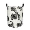 1pc Laundry Basket, Moto Cool Pattern Printing, Multi-Functional Dirty Clothes Basket with Handle, Household Foldable Storage Basket, Suitable for Hom