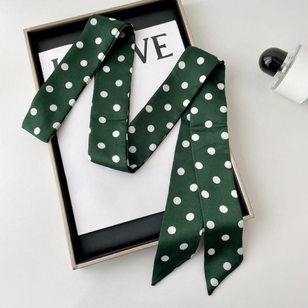 1Pc Fashion Ribbon Polka Dot Scarf Printed Thin Scarf Headband Korean Style Neckerchief Long Scarves Wedding