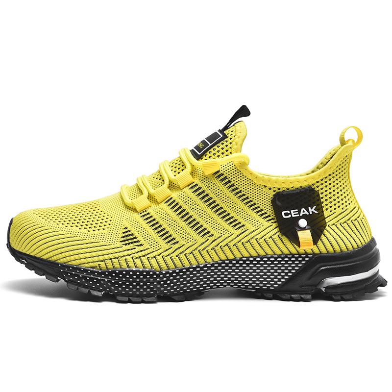 

Легкая мужская повседневная обувь для активного отдыха, дышащая мужская спортивная обувь, нескользящие мужские кроссовки, гибкая модная теннисная обувь на шнуровке 2024 48 жёлтый