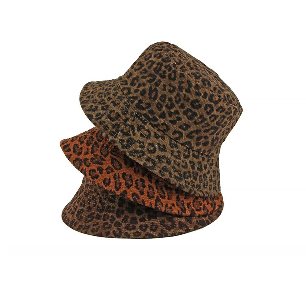 Damen Herbst Winter Leopard Fischerhut Outdoor Sonnenschutz Sonnenhut Eimerhut Basin Hut