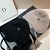 Winter Square Standard Rabbit Hair Ball Ear Protector Sweet Plush Warm Baotou Outdoor Cold Knitted Hat Women