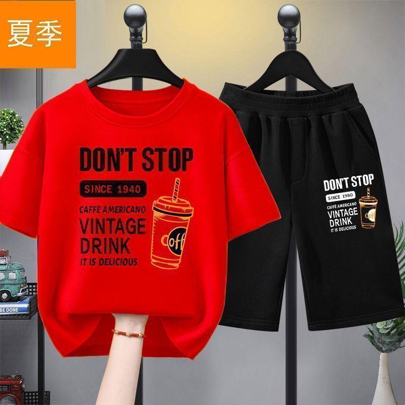 Boys' Summer Set Loose Children's Clothing Printed Fashion Two piece Set