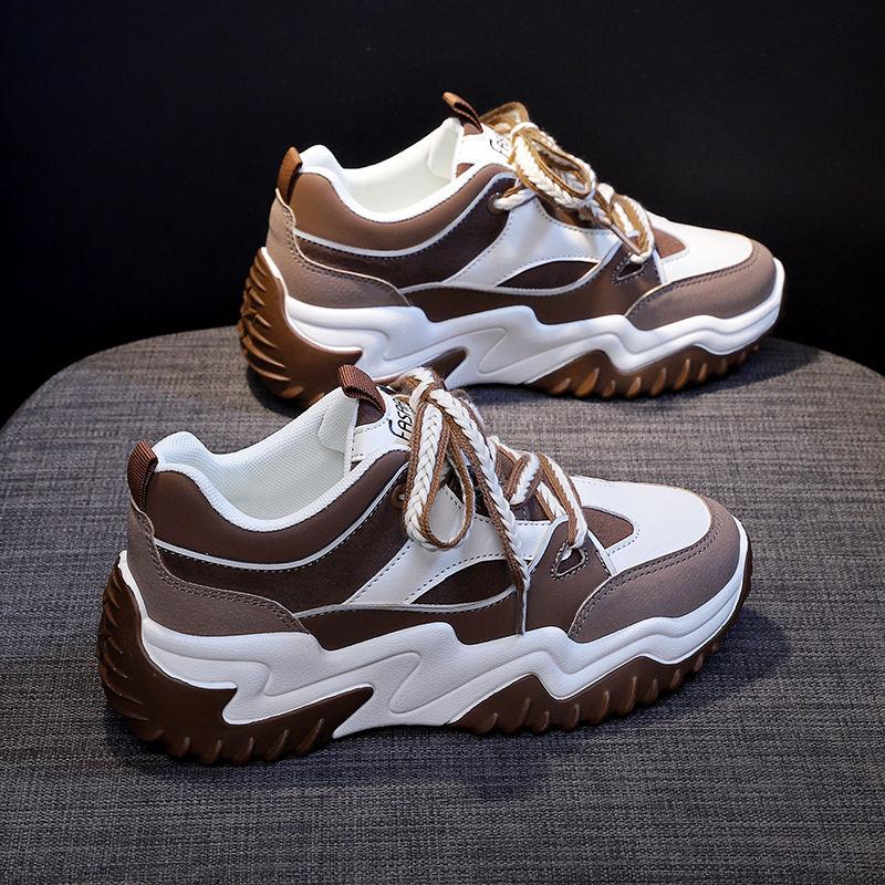 Contrast Color High on Platform Woman Footwear Lace Up Spring Autumn Shoes for Women Aesthetic Cotton Designer Luxury Light Sale