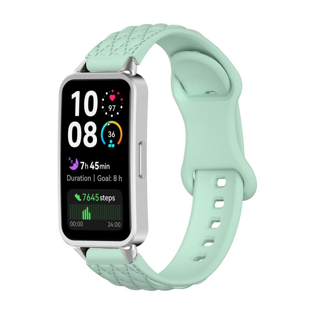 Diamond Patterned Butterfly Buckle Silicone Waterproof Strap Suitable for Huawei Wristband 11/11 Pro 10 9 8 For HUAWEI Band