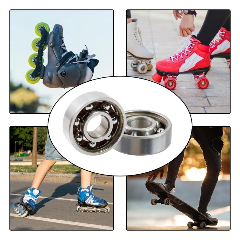 10Pcs Deep Grooves Ball Bearing High Precisions Steel Miniature Open Bearing Inline Skate Spinners Bearing Easy to Use