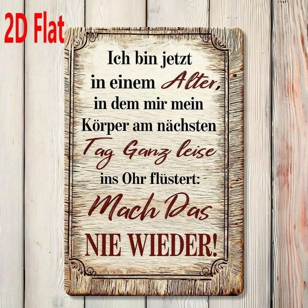 Metal Wall Art Poster Inspirational German Quote Decor
