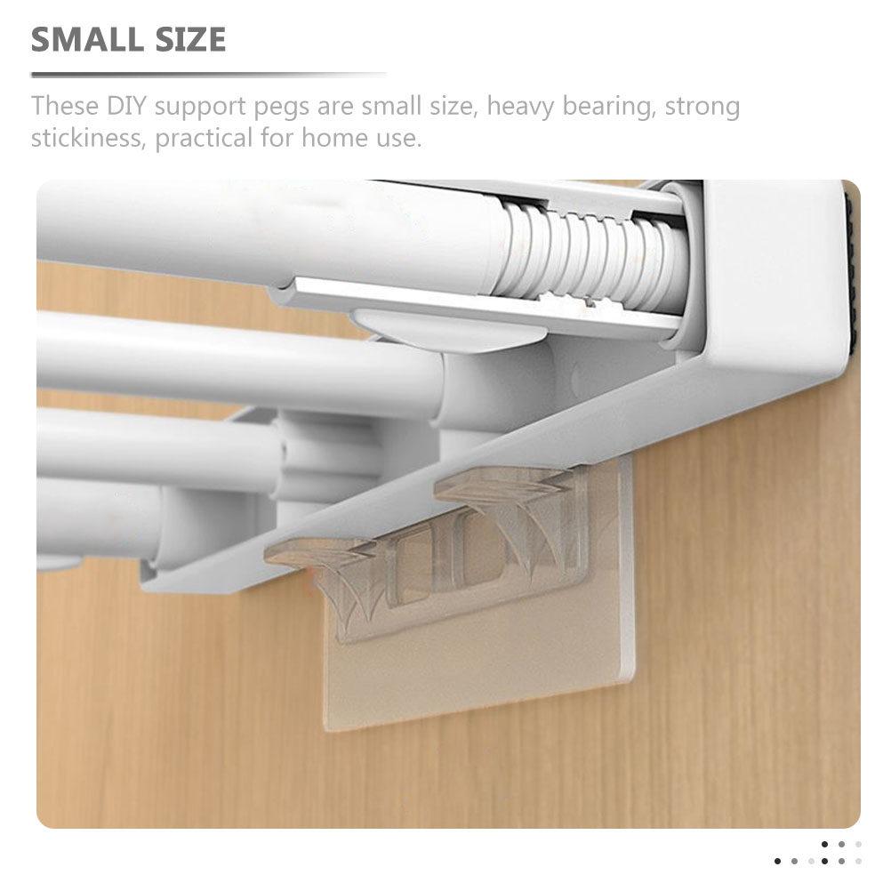 10Pcs Clear Shelf Pegs Heavy Duty Nail-Free Adhesive Shelf Supports for Cabinets Bookcases Entertainment Centers Home Decor