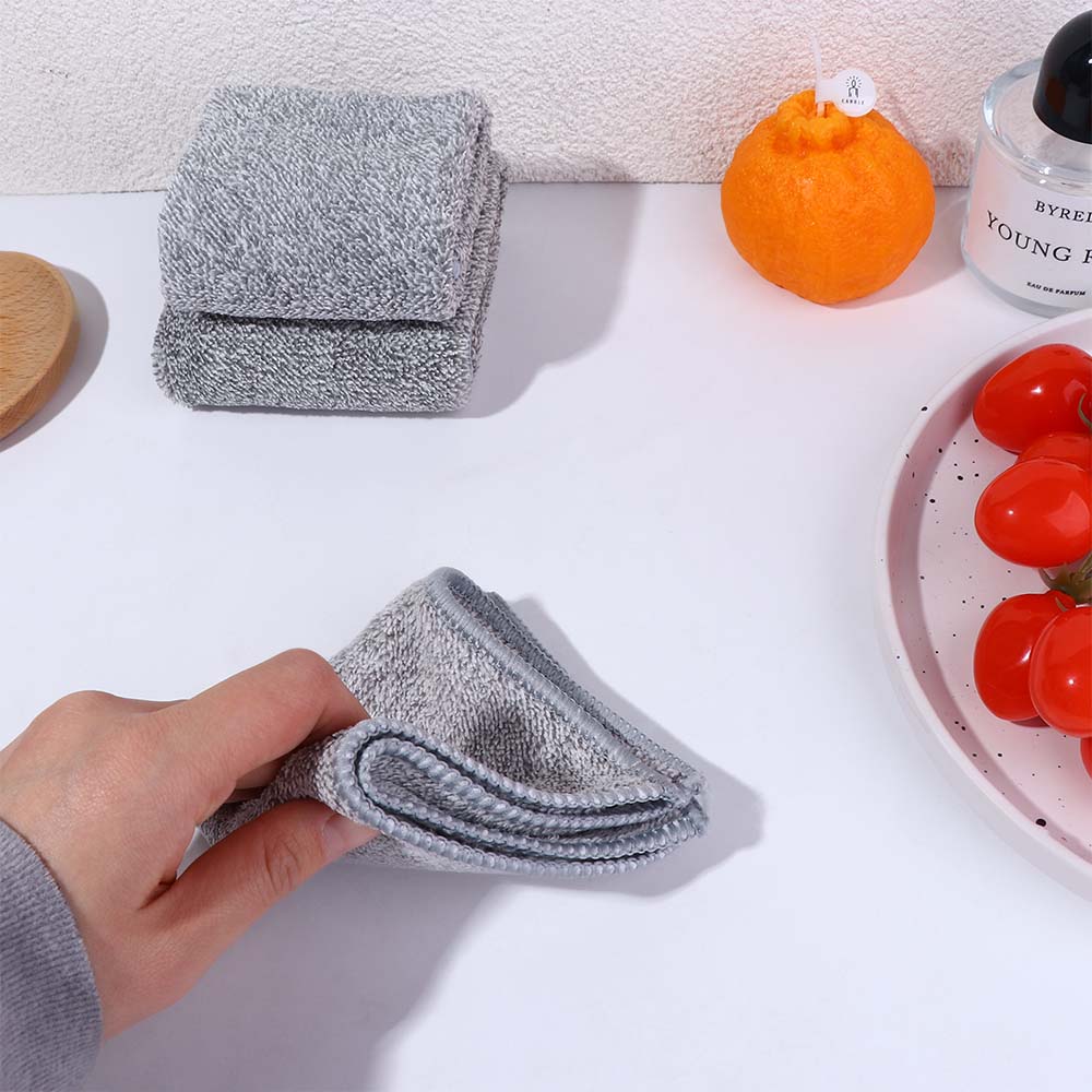No Shedding Bamboo Charcoal Fiber Washing Cloth Kitchen Towel Cleaning Cloth Dish Towel Dishcloth