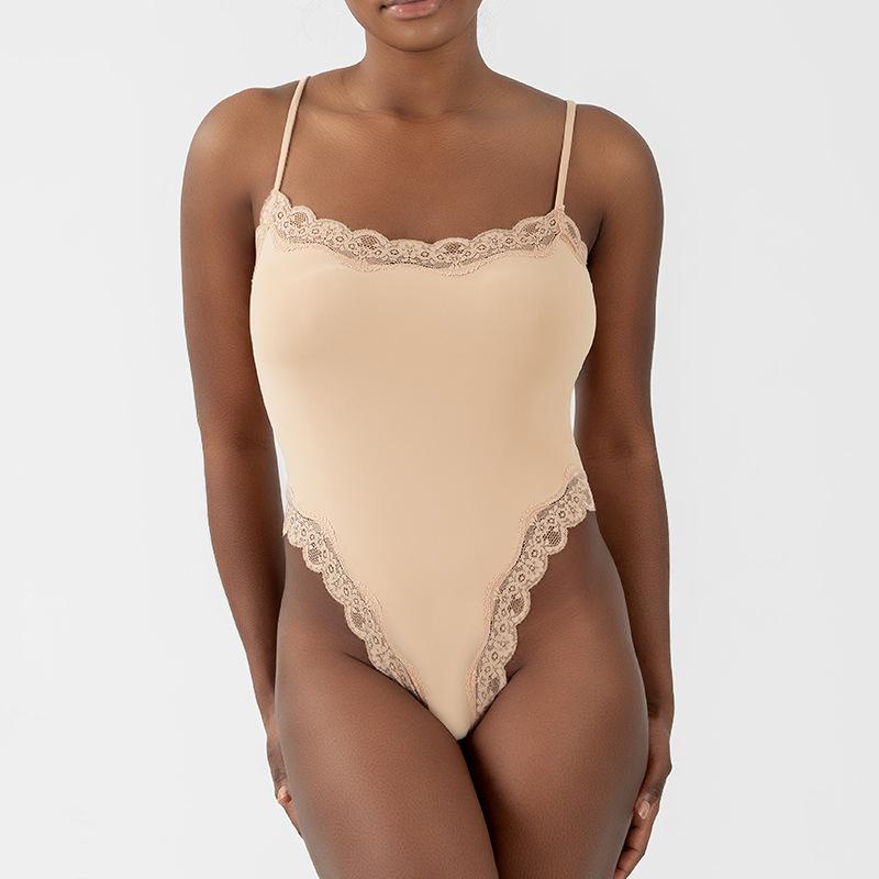 European & American Lace Suspender Bodysuit – Sexy, Breathable, Skin-Friendly Nude Sportswear
