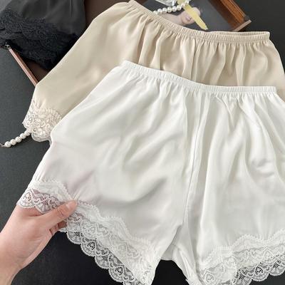 Satin Imitation Silk Safety Skirt Shorts - Loose Three-Point Home Leggings