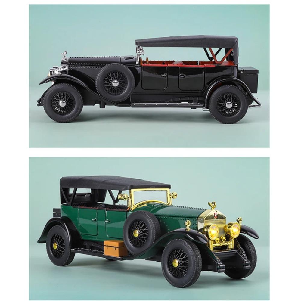 1/24 Rolls-Royce Phantom I Alloy Classic Luxy Car Model Diecast Metal Toy Retro Old Vehicles Car Model Sound and Light Kids Gift